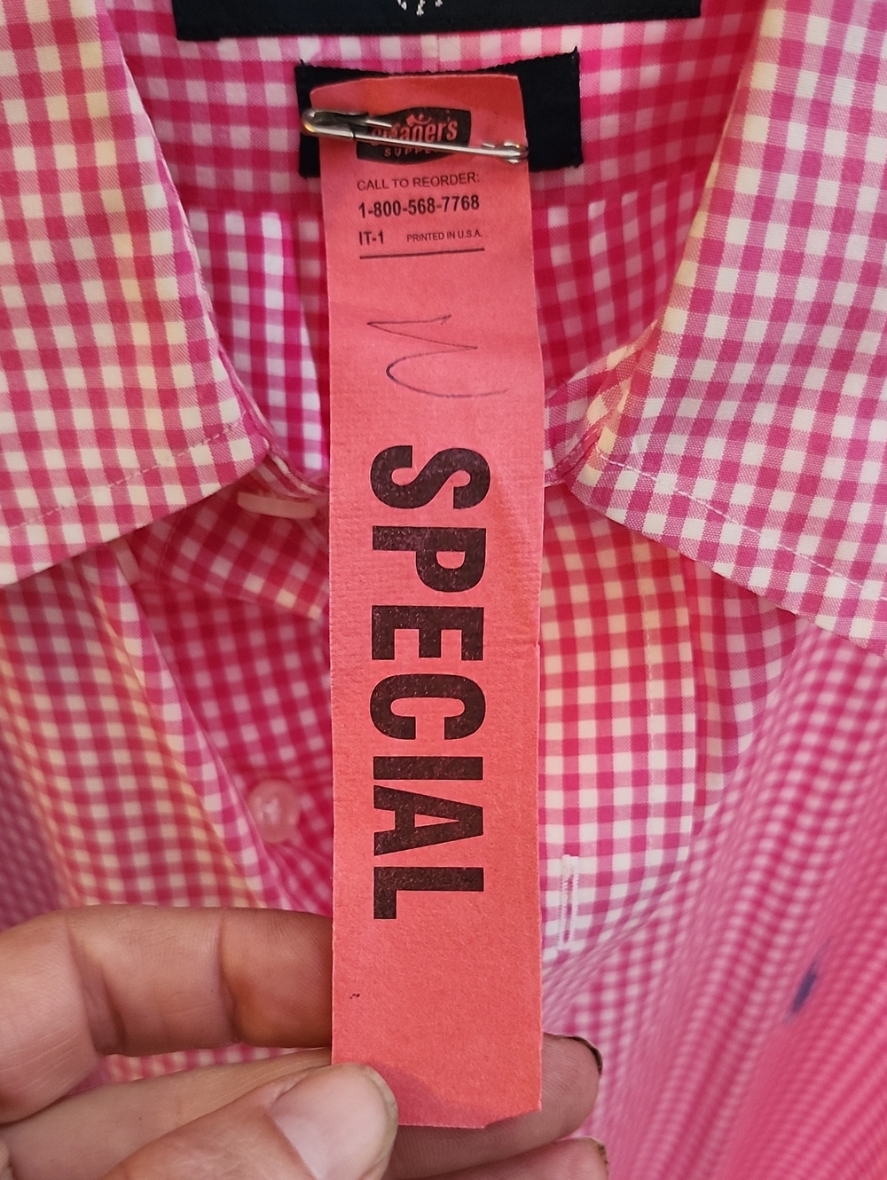 Ralph Lauren Pink Gingham Short-Sleeve Button-Down Shirt XL - Picture 7 of 11